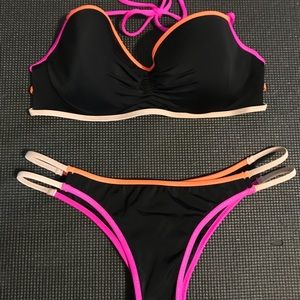 Victoria's Secret Black and Pink Bikini